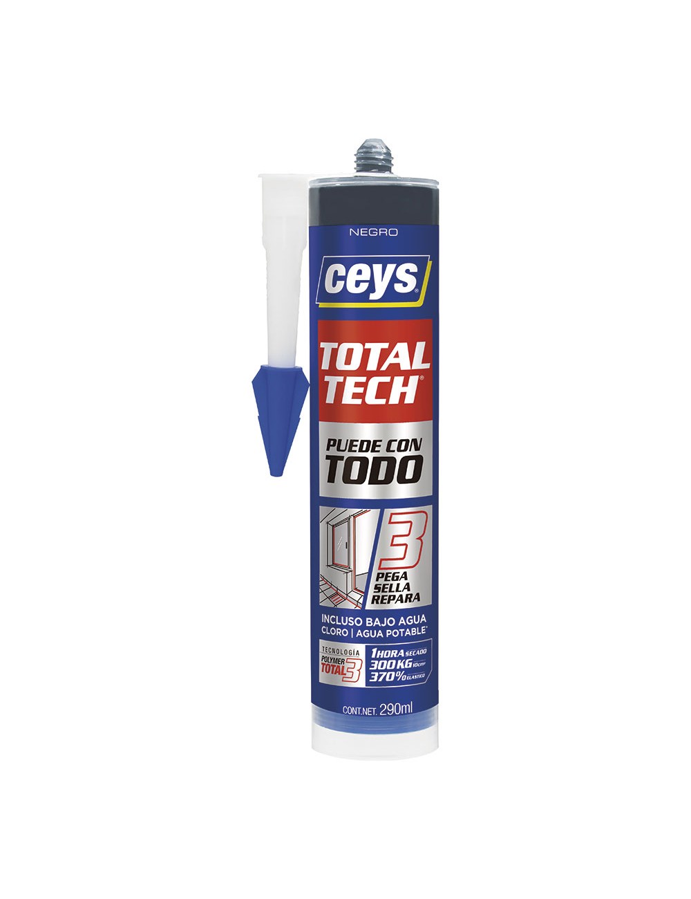 Ceys total tech negro cartucho 290ml 507221