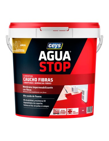 Aguastop caucho fibras rojo 5kg 903301 ceys