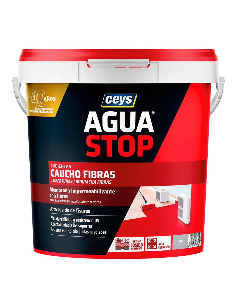 Aguastop caucho fibras gris 5kg 903303