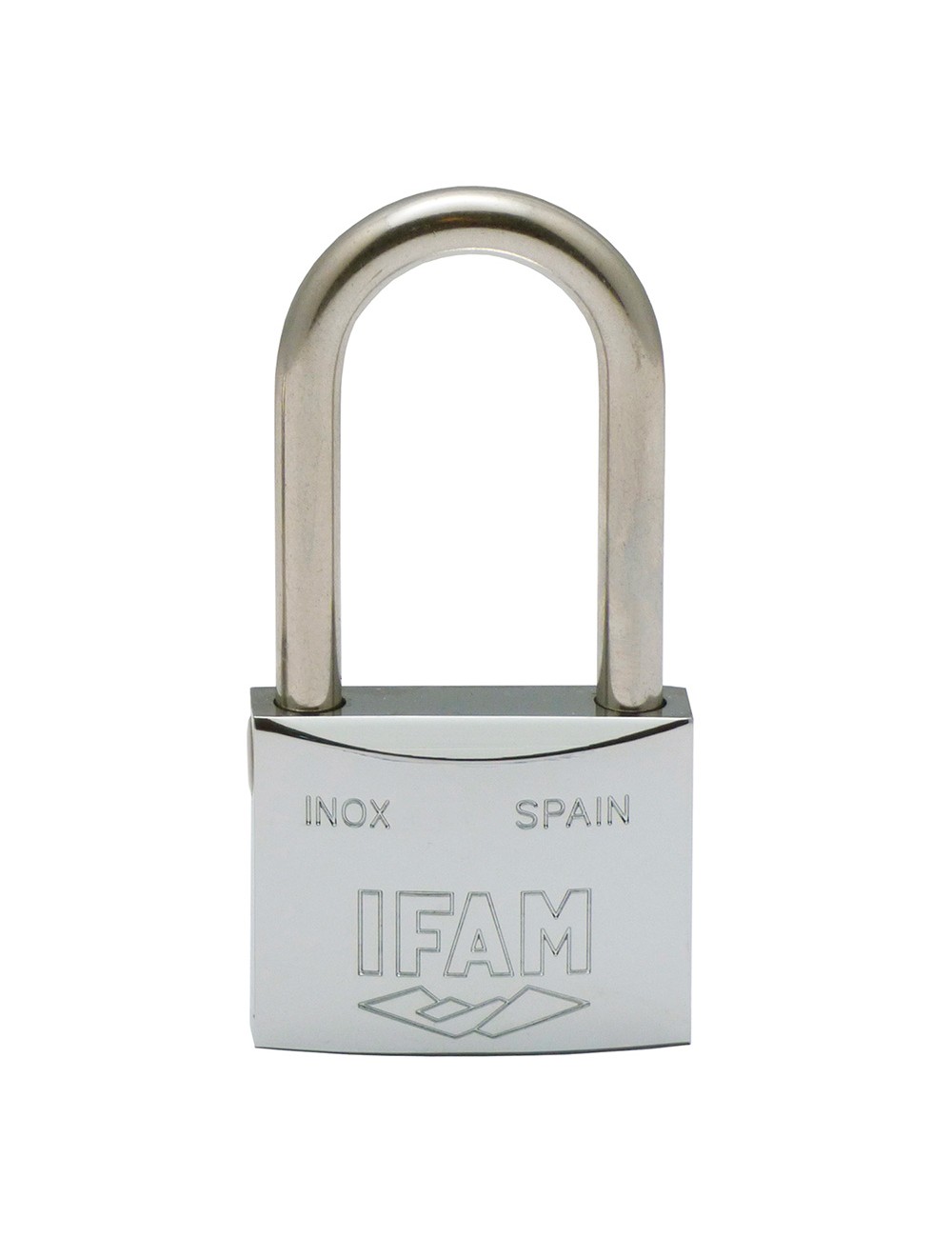 Candado inoxidable 40al 40mm con 2 llaves. arco largo. ifam