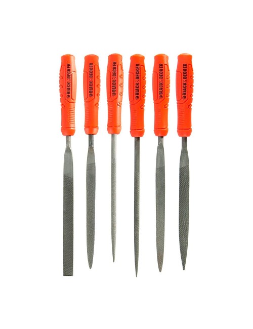 Juego de 6 mini limas de metal y madera bdht0-22270 black+decker