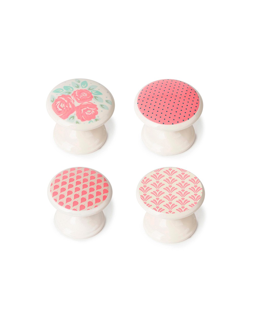 Blister con 4 pomos redondos para mueble fabricado en zamak estilo decorativo mod. m4 ø33mm rei