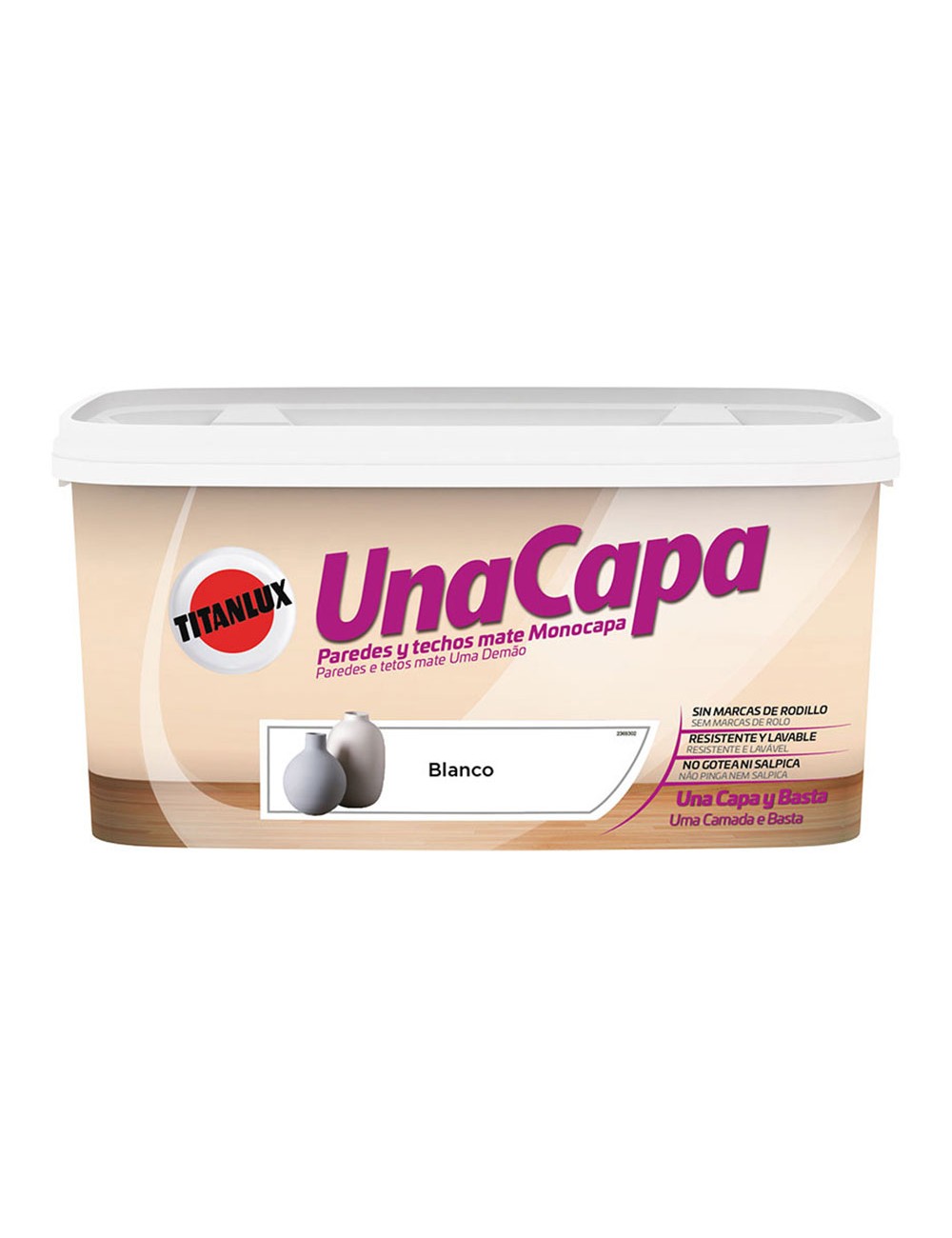 Pintura una capa blanco interior mate 4l titanlux 069000204