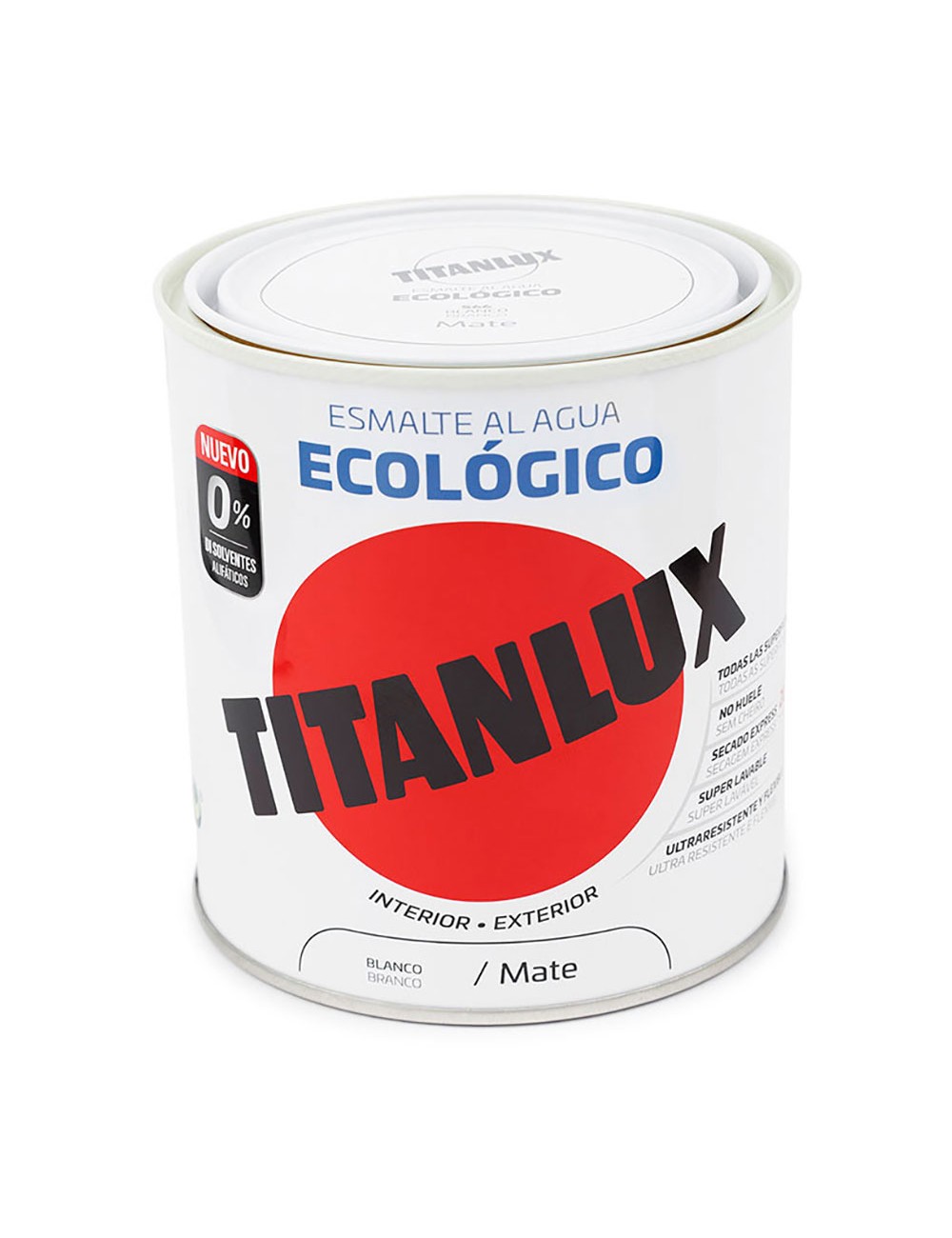 Esmalte ecológico al agua mate blanco 750ml titanlux 02t056634