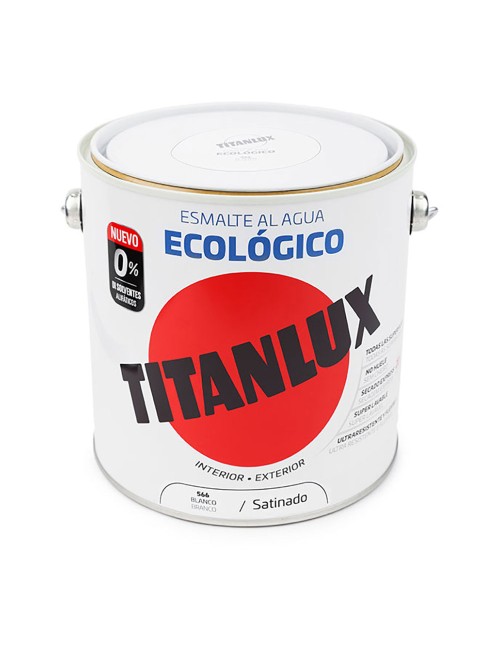 Esmalte ecológico al agua satinado blanco 2,5l titanlux 01t056625