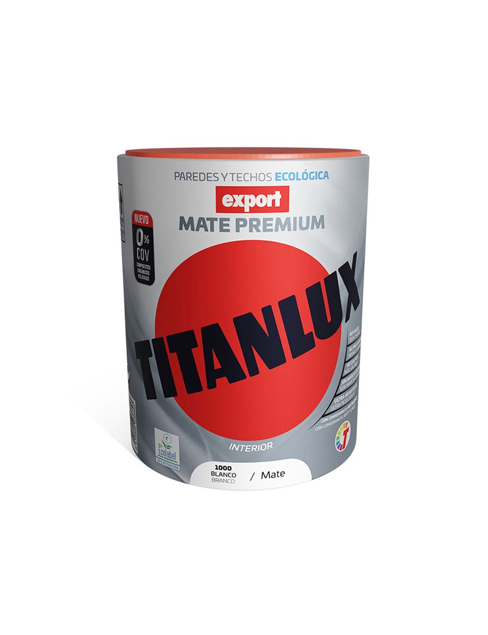 Pintura vinílica lavable export blanco mate premium 750ml titanlux f31110034