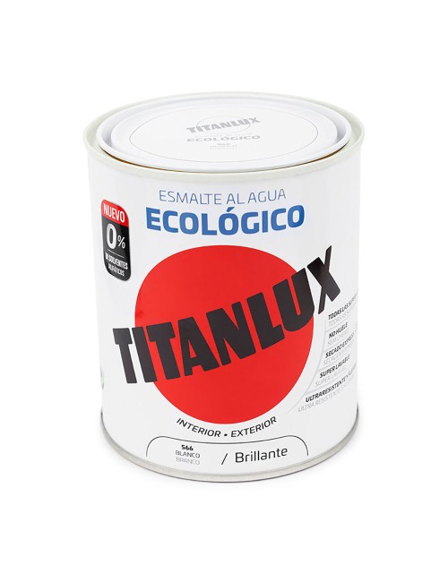 Esmalte ecológico al agua brillante blanco 750ml titanlux 00t056634