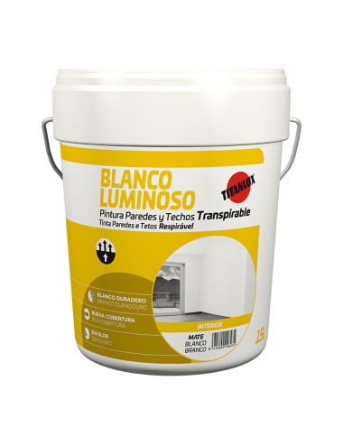 Pintura paredes y techos interior blanco luminoso 15l mate titan 03h000115