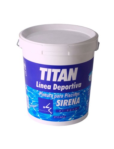 Pintura para piscinas sirena al agua azul mate 4 l titan 183271004