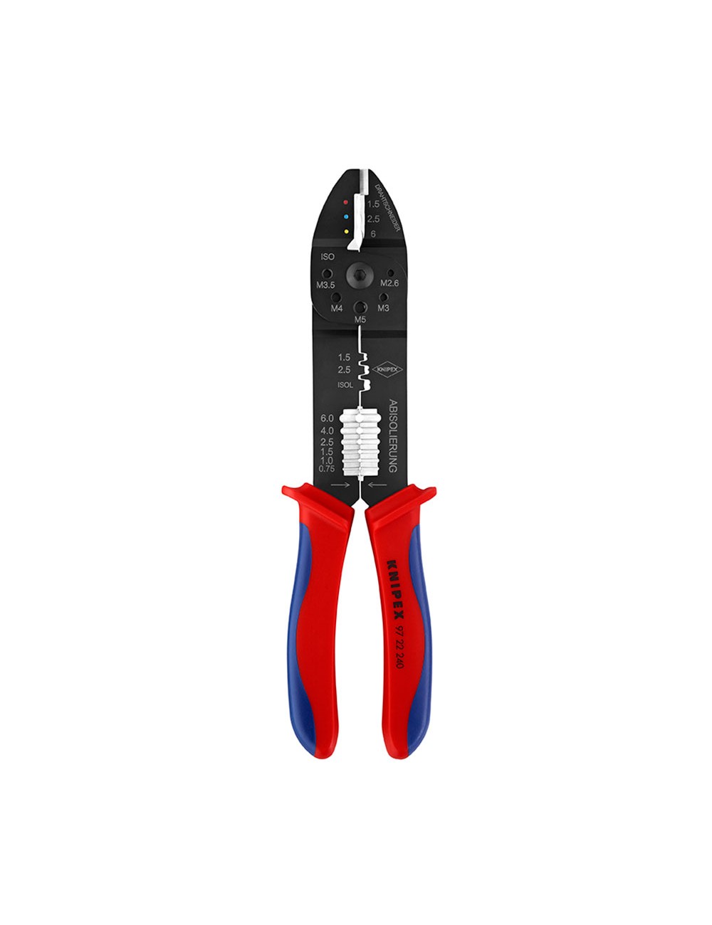 Alicates para entallar terminales 240x62x25mm 9722240sb knipex