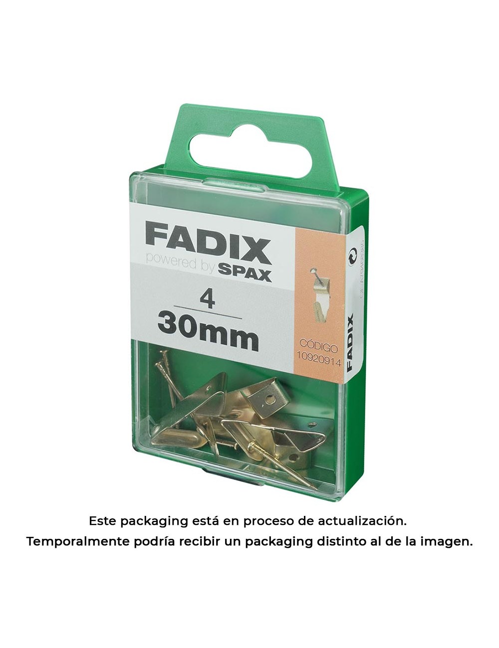 Caja m 4 unid. cuelgacuadros hansafix 30mm fadix