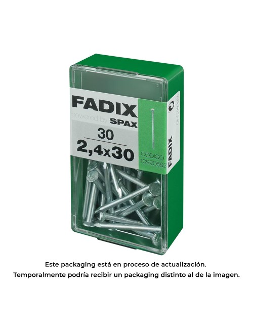 Caja s 30 unid. clavo cp acero 2,4x30mm fadix