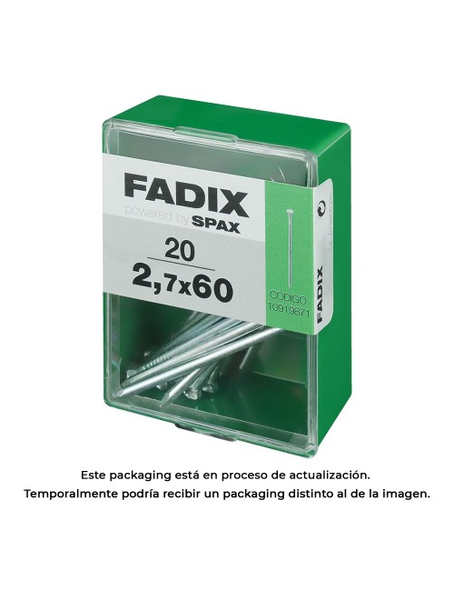 Caja m 20 unid. clavo cp acero 2,7x60mm fadix