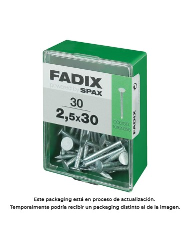 Caja m 30 unid. clavo cp ancha acero 2,5x30mm fadix