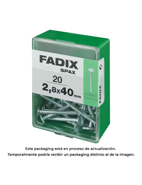 Caja m 20 unid. clavo cp ancha acero 2,8x40mm fadix