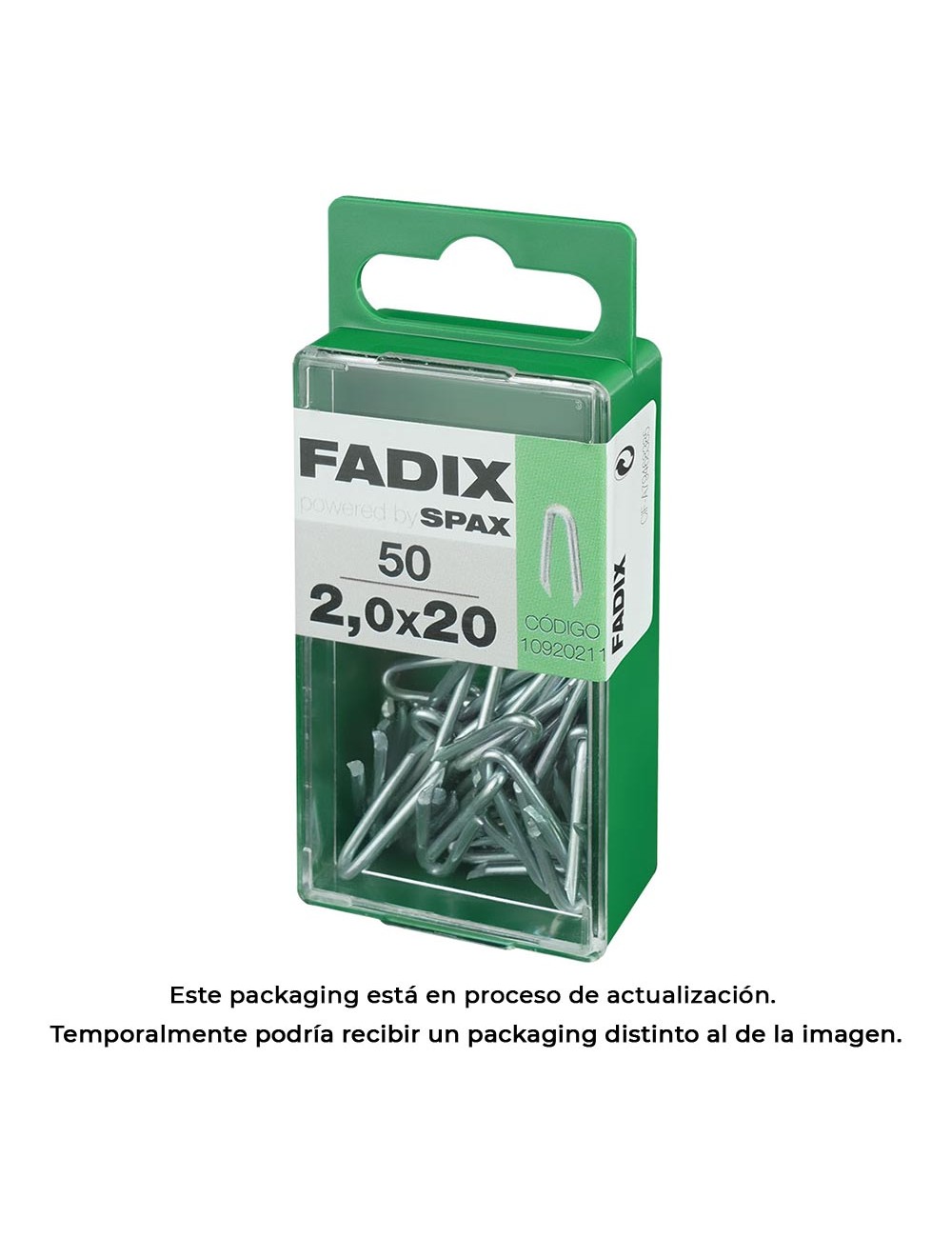 Caja s 50 unid. grampillones cinc 2,0x20mm fadix