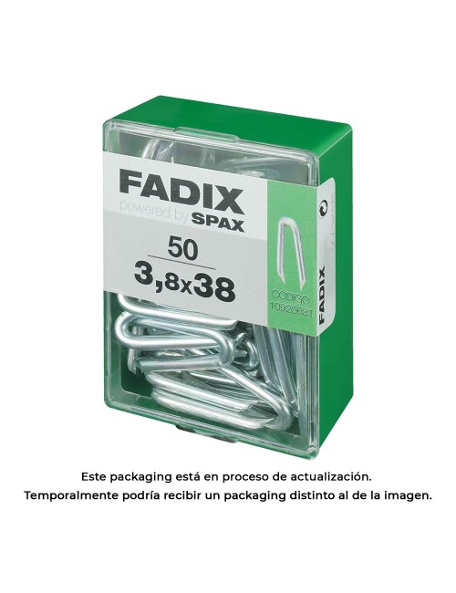 Caja m 50 unid. grampillones cinc 3,8x38mm fadix