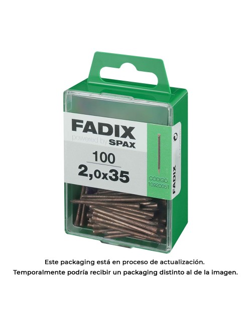 Caja m 100 unid. clavo de acero para rodapie 2,0x35mm fadix