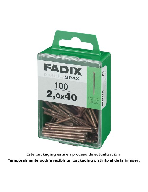 Caja m 100 unid. clavo de acero para rodapie 2,0x40mm fadix