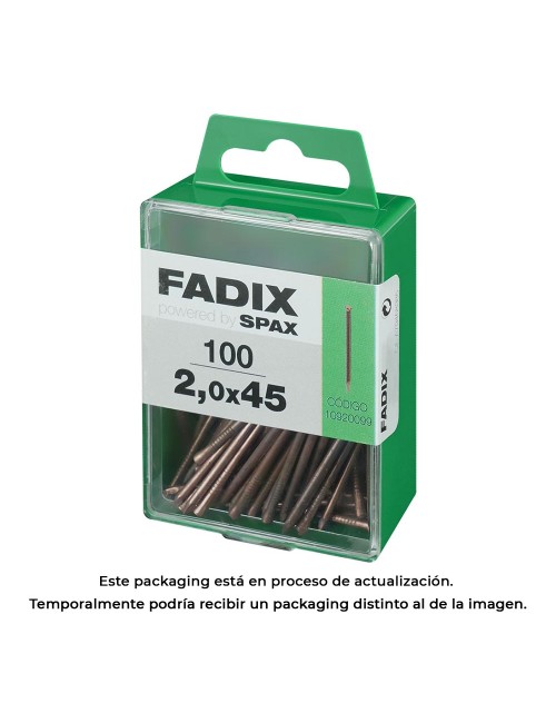 Caja m 100 unid. clavo de acero para rodapie 2,0x45mm fadix