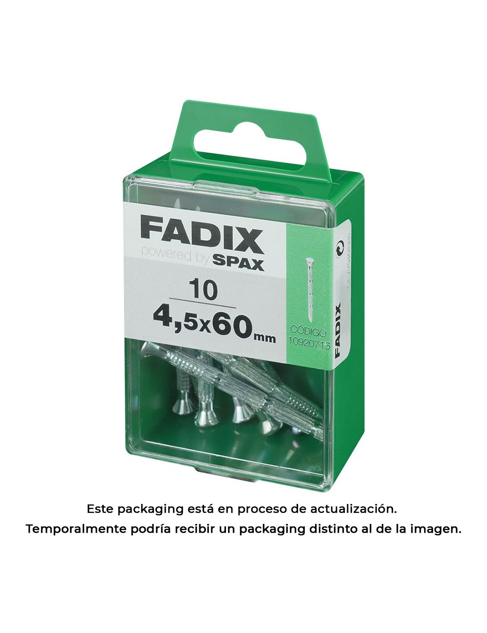 Caja m 10 unid. clavo cp estriado acero 4,5x60mm fadix