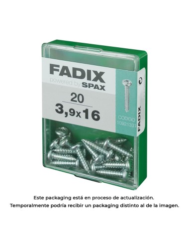 Caja m 20 unid. tornillo rosca chapa cr cinc 3,9x16mm fadix