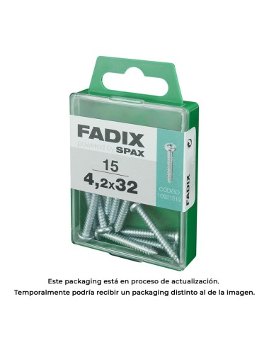 Caja m 15 unid. tornillo rosca chapa cr cinc 4,2x32mm fadix