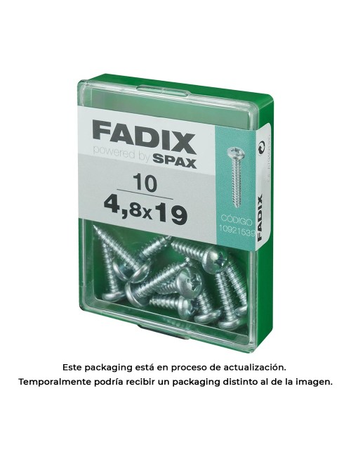 Caja m 10 unid. tornillo rosca chapa cr cinc 4,8x19mm fadix