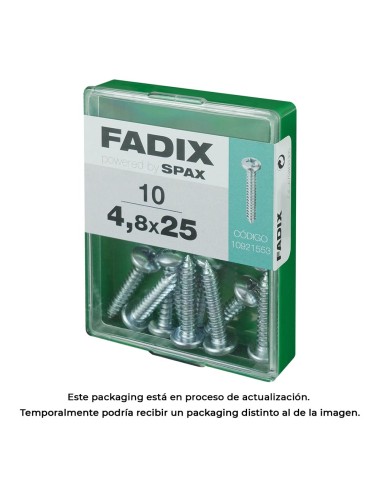 Caja m 10 unid. tornillo rosca chapa cr cinc 4,8x25mm fadix