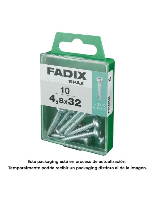 Caja m 10 unid. tornillo rosca chapa cr cinc 4,8x32mm fadix