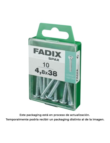 Caja m 10 unid. tornillo rosca chapa cr cinc 4,8x38mm fadix