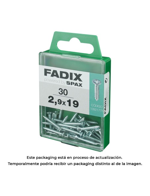 Caja m 30 unid. tornillo rosca chapa cp cinc 2,9x19mm fadix