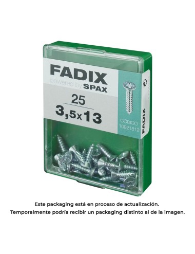 Caja m 25 unid. tornillo rosca chapa cp cinc 3,5x13mm fadix