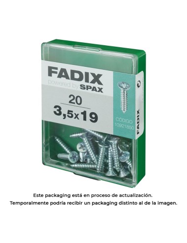 Caja m 20 unid. tornillo rosca chapa cp cinc 3,5x19mm fadix