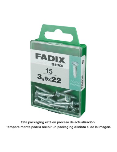 Caja m 15 unid. tornillo rosca chapa cp cinc 3,9x22mm fadix