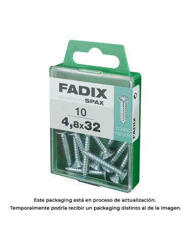 Caja m 10 unid. tornillo rosca chapa cp cinc 4,8x32mm fadix