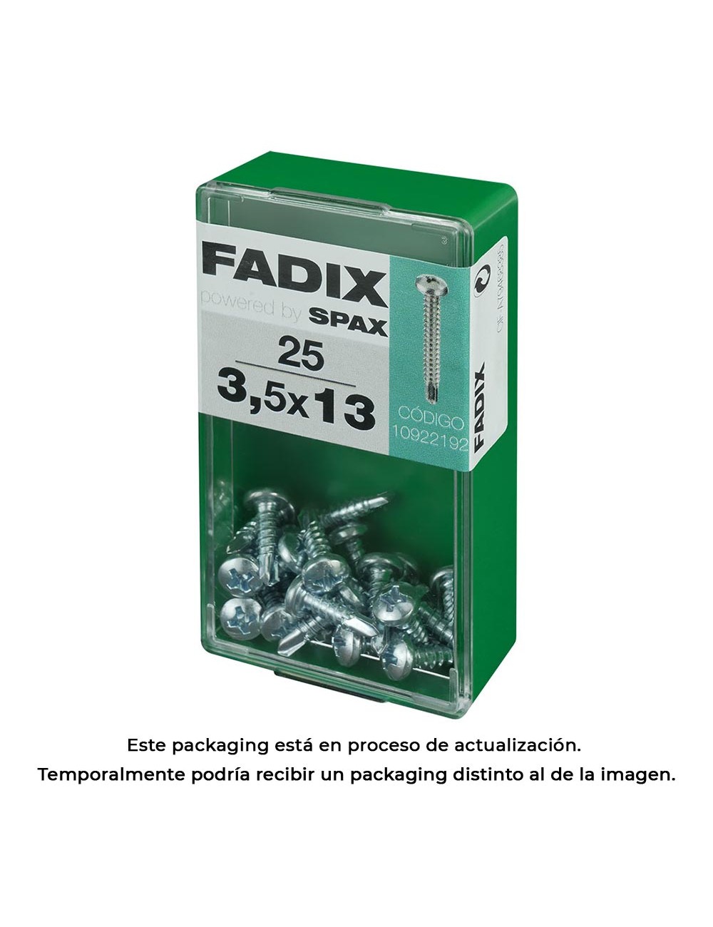 Caja s 25 unid. tornillo rosca chapa cr autot. 3,5x13mm fadix