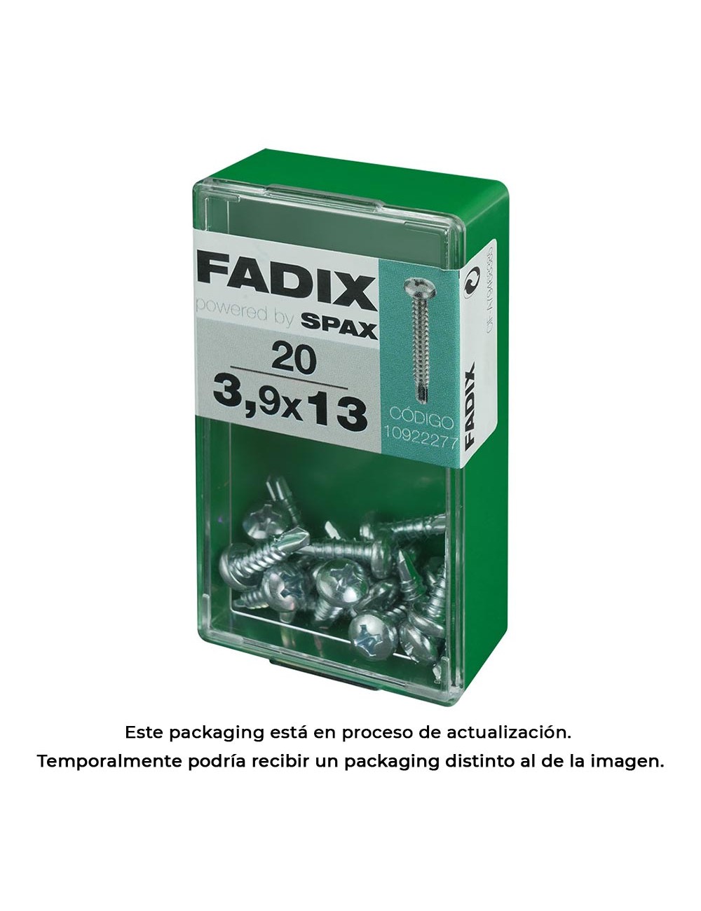 Caja s 20 unid. tornillo rosca chapa cr autot. 3,9x13mm fadix