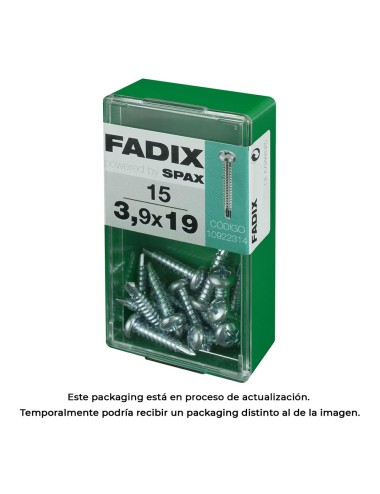 Caja s 15 unid. tornillo rosca chapa cr autot. 3,9x19mm fadix