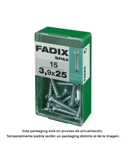 Caja s 15 unid. tornillo rosca chapa cr autot. 3,9x25mm fadix