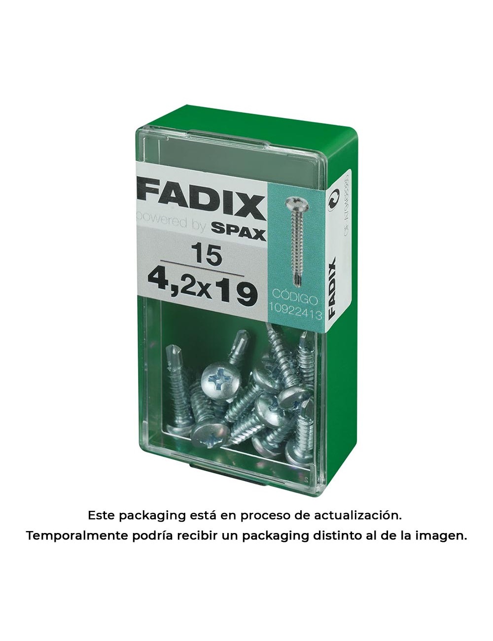 Caja s 15 unid. tornillo rosca chapa cr autot. 4,2x19mm fadix