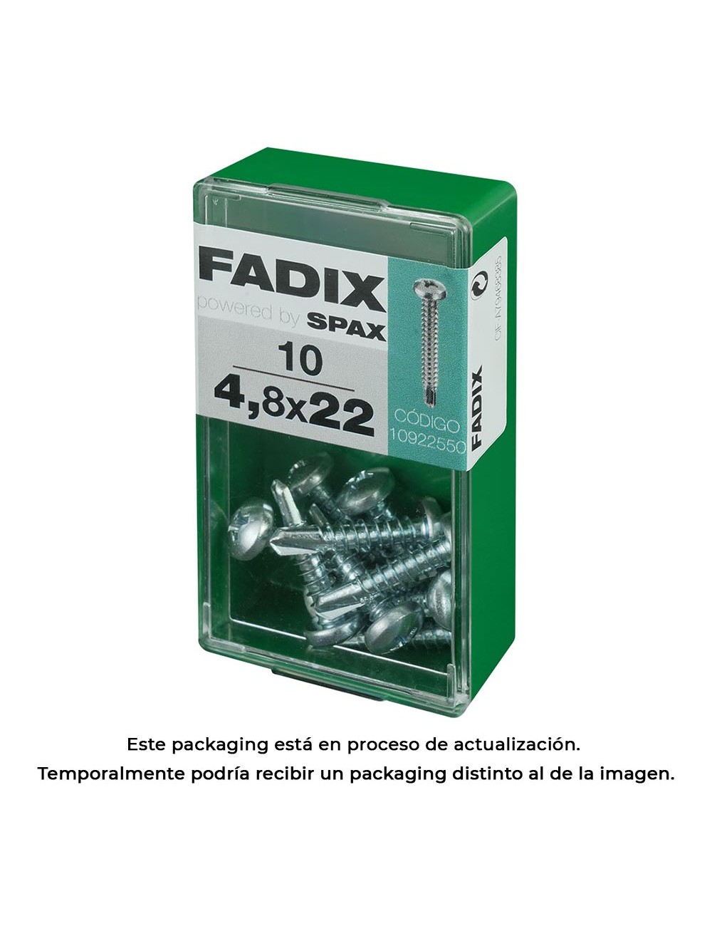 Caja s 10 unid. tornillo rosca chapa cr autot. 4,8x22mm fadix