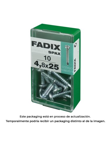 Caja s 10 unid. tornillo rosca chapa cr autot. 4,8x25mm fadix