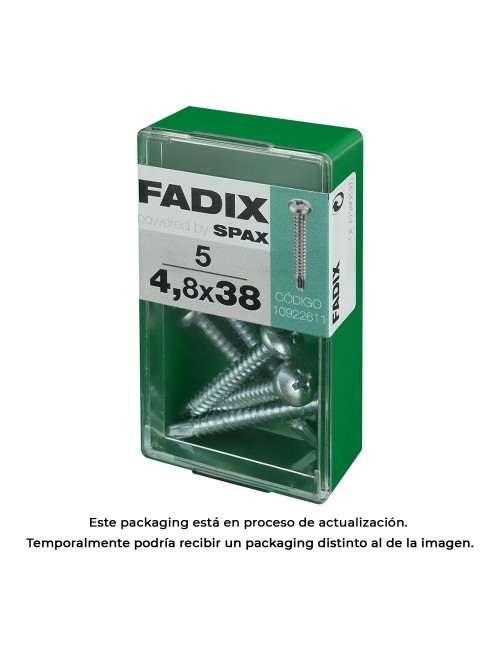 Caja s 5 unid. tornillo rosca chapa cr autot. 4,8x38mm fadix