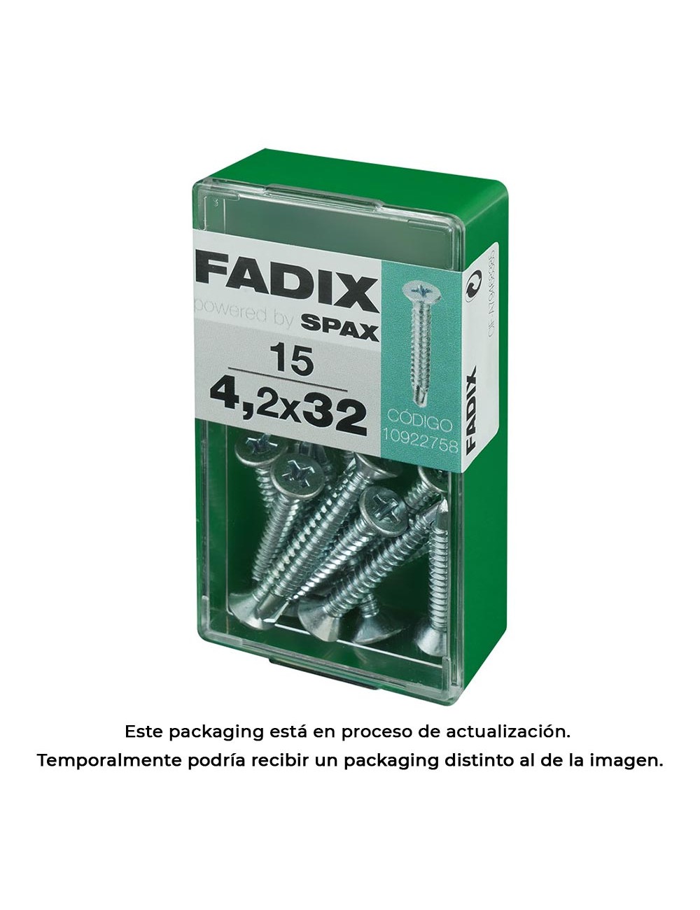 Caja s 15 unid. tornillo rosca chapa cp autot. cinc 4,2x32mm fadix