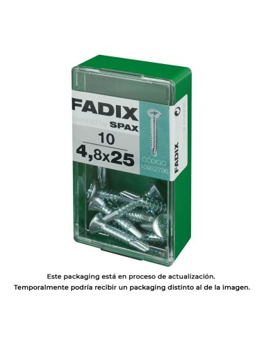 Caja s 10 unid. tornillo rosca chapa cp autot. cinc 4,8x25mm fadix