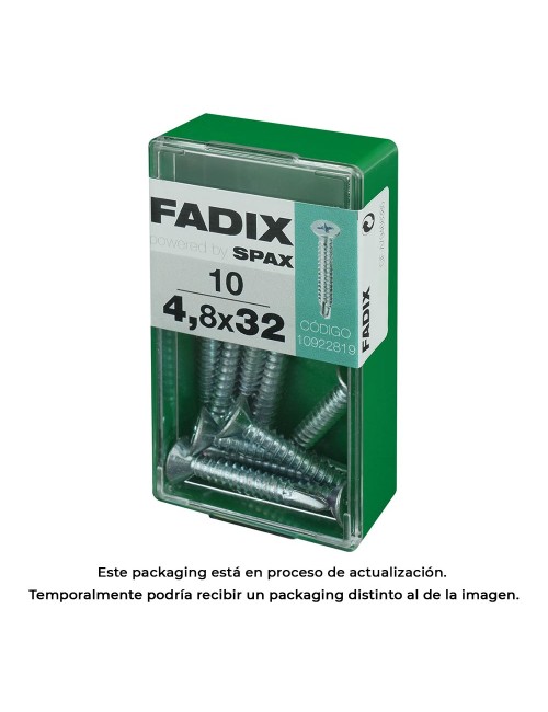 Caja s 10 unid. tornillo rosca chapa cp autot. cinc 4,8x32mm fadix