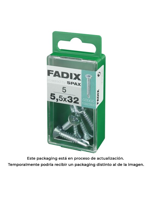 Caja s 5 unid. tornillo rosca chapa cp autot. cinc 5,5x32mm fadix