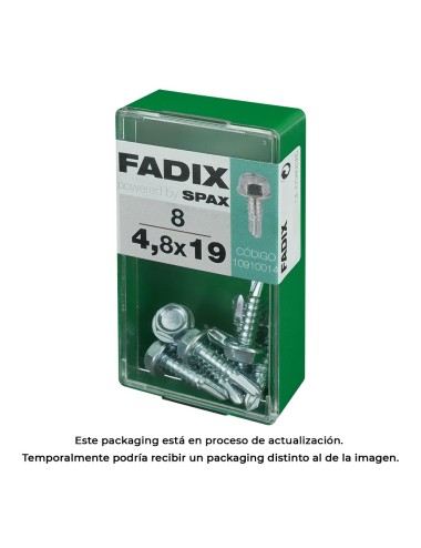 Caja s 8 unid. tornillo rosca chapa hexagonal autot. 4,8x19mm fadix