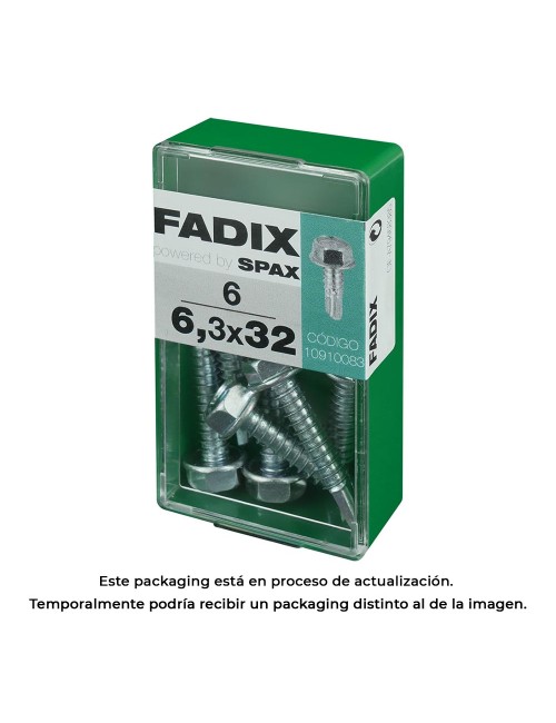 Caja s 6 unid. tornillo rosca chapa hexagonal autot. 6,3x32mm fadix